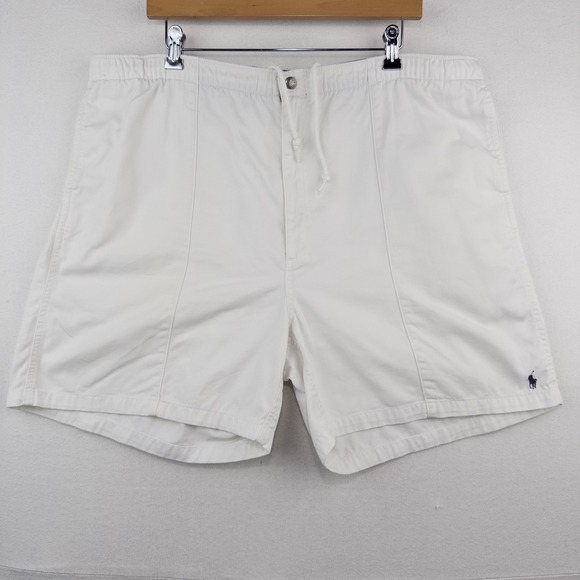 Polo Ralph Lauren Other - 90's Vtg Polo Ralph Lauren Mens 2XL White Cotton Chino Drawstring Zip Shorts